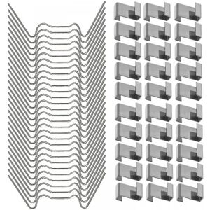 100 stk Drivhusclips kompatibelt glas, rustfrit stål drivhusvinduesklips Glasrudebefæstelsesclips Newway