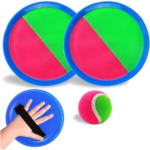 Toss Ball Sport Game Self-Stick Disc Paddles Tennis Toy Ball Tos