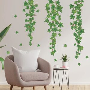 Grønne vægklistermærker Hængende vinstokke vægklistermærke Vedbendblade planter