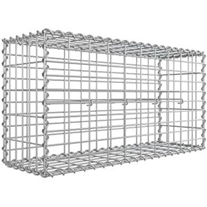 SONGMICS Gabion kurv, metalgabion bur med 5 x 10 cm Mesh til sten, Sølv