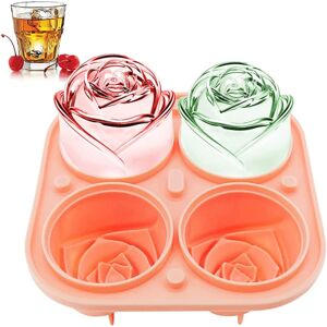 Rose Ice Cube Forme, Silikone rund terning blomsterform