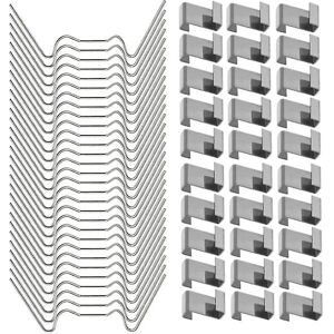 100 stk Drivhusklemmer til glas Rustfrit stål Drivhusvinduesbeslag Clips til drivhusglasklemmer