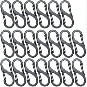 20 stykker Mini S Shape karabinhager Clips Aluminiumslegering karabinhager