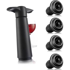 Wine Saver Concerto - Sort   1 x Vakuumpumpe + 4 x Vakuumvin