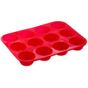 Silikone Muffin Pan Non-Stick 12 Kop Muffin Pan Jumbo Red KLB