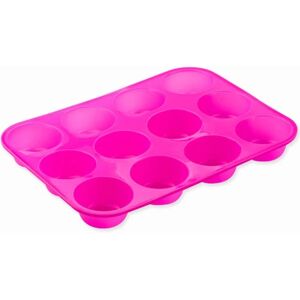 Silikone Muffin Pan Non-Stick 12 Cup Jumbo Rose Red Muffin Pan KLB