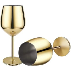 2 stk Rustfrit stål Rødvinsglas Kreativt Metal Vinglas Bar Restaurant GobletGold Gold