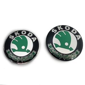 Bilemblem 2stk til Skoda modeller 90mm 80mm emblem kaleche og bagagerum B