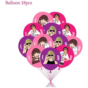 Swift Fødselsdagsfest Decor Supplies Banner Balloner Kage Topper Sæt Cartoon Taylor Party Favor