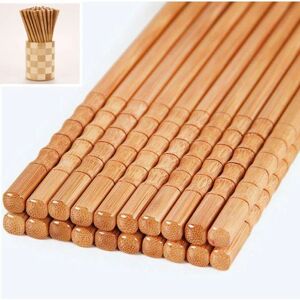 10 par håndlavede træspisepinde bambus spisepinde genanvendelige