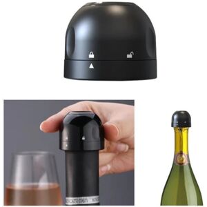 Macaro 3 stk Champagne / Vinprop - Vakuumforsegling - Stopper Sort Black