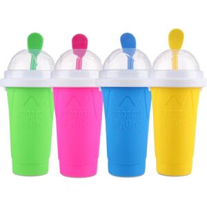 Fremragende kvalitet - 1 stk Frozen Magic Squeeze Cup Slushie Maker Cup Blå blue