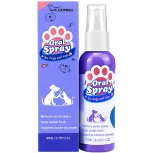 Pet Spray Tandbørste til hund Kat Dårlig ånde tandsten Plaque Re purple