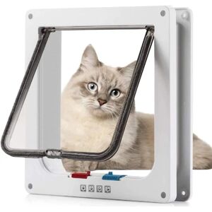 Kattelem, 4-vejs magnetlukning, 19 x 20 x 2 cm, kattedør, kæledyr