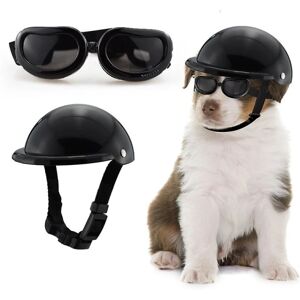 Hundehjelm Goggles Sæt Pet Hjelm Solbriller Hunde Justerbar Hund