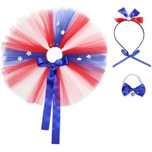 3 stykker Pet Patriotic Costume Justerbar Hundehat Bandanas Mesh