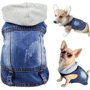 Pet tøj Hunde hættetøj Pet hætte jeans Hunde vest vest