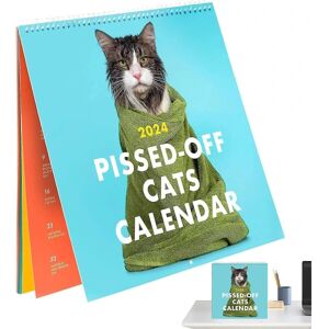 FMYSJ 2024 Pissed-off Cats Calendar, Funny Cat Wall Calendar, 12 Måneders Cat Calendar, Funny Sassy Holiday Gift For Cat Lovers (FMY) 1Pcs