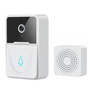 Universal Smart Home Video Dørklokke Wifi Kamera Trådløs Dørklokke Call Intercom Video Automatisk Indu White