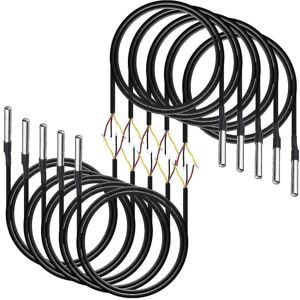 10 stk vandtæt Ds18b20 temperatursensor, digital temperatur termisk kabeltemperatur (-55- +