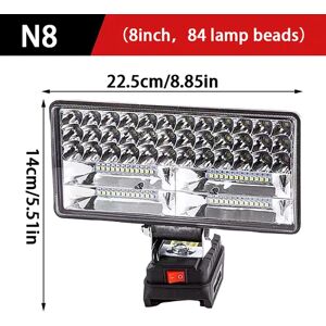 Jettbuying Til Makita 18V Li-ion batteri LED arbejdslys 3/4 tommer lommelygte 8inch One Size