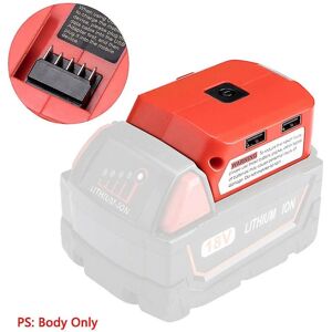 LOST STAR Usb oplader batteri adapter 18v ​​strømkilde m/ led til Milwaukee 49-24-2371 M18