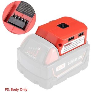 Galaxy USB-ladning batteriadapter 18v ​​strøm med led for Milwaukee 49-24-2371 M18