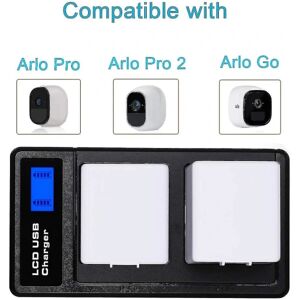 Dobbelt batterioplader til Arlo Pro batteri Arlo Pro 2 batteri Arlo Go batteri, lcd batteriopladeradapter