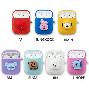 ESTONE Wi66 Bts Bt21 Bangtan Boys Kpop Character Bt21 Airpods 1/2 etui Silicon Cover Skin Officiel K-pop Autentisk Med Nøglering Jimin -ES JUNGKOOK