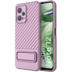 SKALO Xiaomi Redmi Note 12 5G Twill 2.0 TPU-Cover med rack - Lil Purple