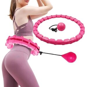 Vægtet Smart Hula Hoop - Fitness Hoop med massageringe med 24 aftagelige segmenter - Pink