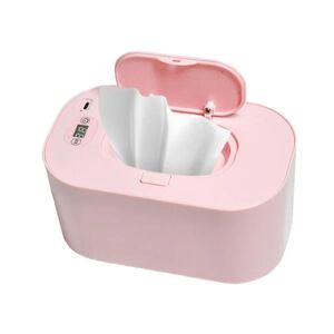 Baby Wipe Warmer med digitalt display Stor kapacitet Baby Wet Wipes Warmer Dispenser USB-drevet, pink Adjustable Temperature