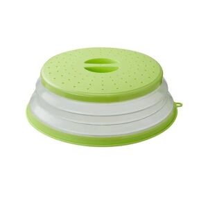 Mikrobølgeskållåg Sammenklappeligt silikoneskållåg med krog (grøn)