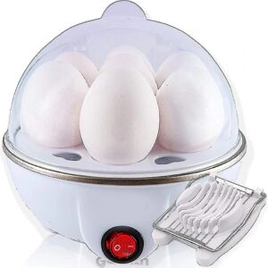 Elektrisk ægkedel grydemaskine Blød, medium eller hårdkogende, 7 æg kapacitet Støjfri teknologi Automatisk sluk, hvid med ægskærer inkluderet
