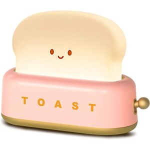 Sød Desk Decor Brødrister Lampe, Kawaii LED Toast Bread Night L