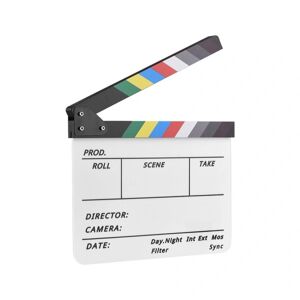 MTK Instruktør Film Clapboard Movie Cut Scene Clapper Board - Farver White