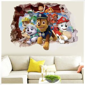 OCEAN Patrol 3D Wall Sticker Dreng Pige Værelse Paw Patrol Broken Wall Stick