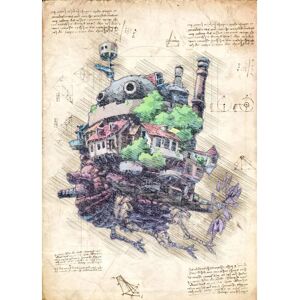 A3 Print - Myazaki - Ghibli 7 Hyler bevægende slot Multicolor