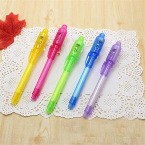 Invisible Ink Pen Med Uv Light Magic Marker 6 STK