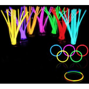 100 Glow Sticks Bulk Party Supplies - Glow In The Dark Fun Party Pack med 8