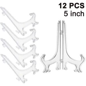 12 stk Plast staffeli Pladestativer, Pladestativer, Transparent, 5 tommer