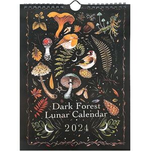 12 X 8 tommer Dark Forest Lunar Calendar 2024 indeholder 12 originaler