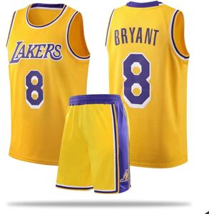 #8 Kobe Bryant Basketball Jerseysæt Lakers Uniform til børn, voksne - gul W 3XL (175-180CM)