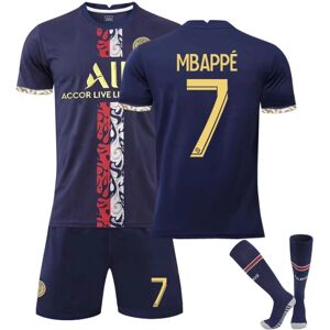 21/22 Paris Saint-Germain Børn Voksne Fodbold Fodboldtrøje Træningstrøjedragt No.7 MBAPPE 26