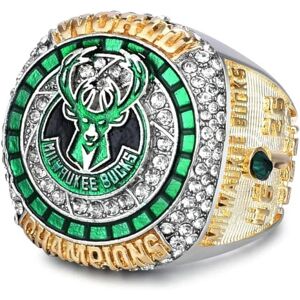 BATTERY CDQ 2021 Bucks Championship Ring Replica Basketball Champions Ring STØRRELSE 10