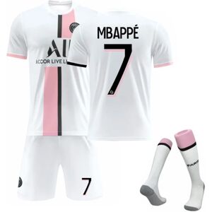 Fodboldsæt Fodboldtrøje Trænings-T-shirt Mbappe White 22（6-7Years）