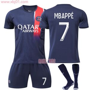 Goodies 23-24 Paris Saint-Germain Hjemmetrøje 7 Mbappe Ny sæson Seneste Voksne Børnetrøje Fodbold Kids 22(120-130cm)