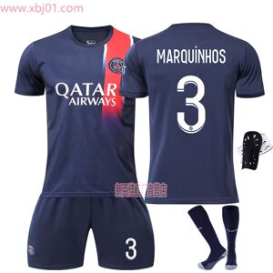 Goodies 23-24 Paris Saint-Germain Hjemmetrøje 3 Marquinhos Ny sæson Seneste Voksne Børnetrøje Fodbold Adult M（170-175cm）