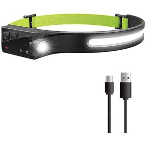 LEIGELE Forlygte Led Genopladelig Usb, Lumen Forlygte med rødt advarselslys, Forlygte til jogging, camping, fiskeri, løb, vandring (LG)