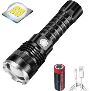 LED XHP70 lommelygte genopladelig 20000 lumen lommelygte 5 tilstande Zoombar vandtæt lommelygte til udendørs camping Vandreture Fiskeri [Energiklasse A+++]